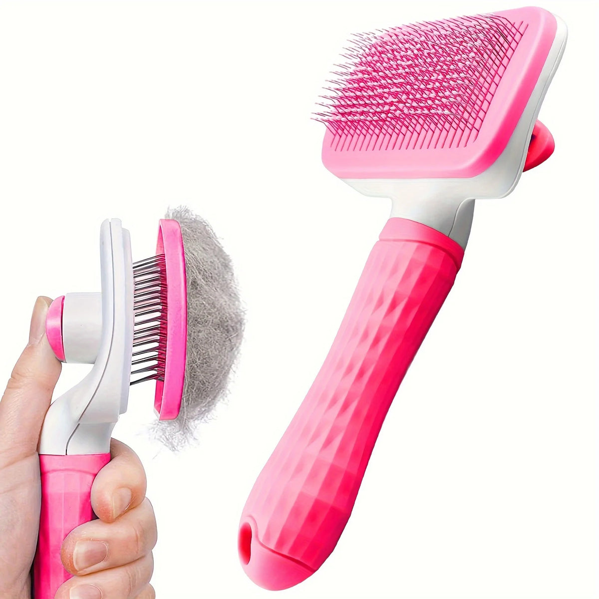 NestNudge Self-Cleaning Slicker Brush — One-Click Grooming Brush for Cats & Small-to-Medium Dogs