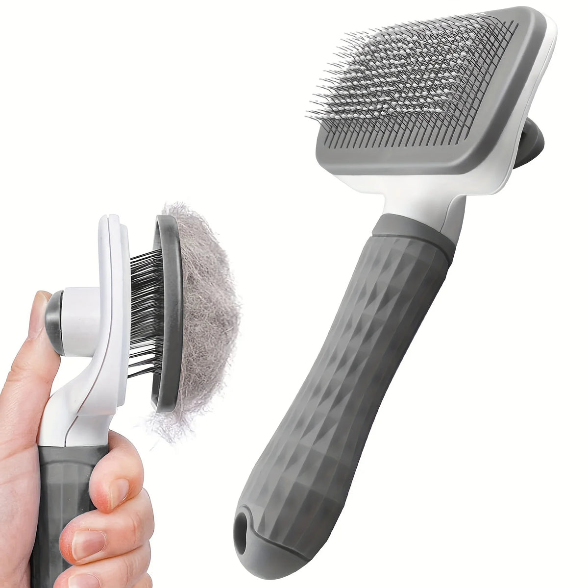NestNudge Self-Cleaning Slicker Brush — One-Click Grooming Brush for Cats & Small-to-Medium Dogs