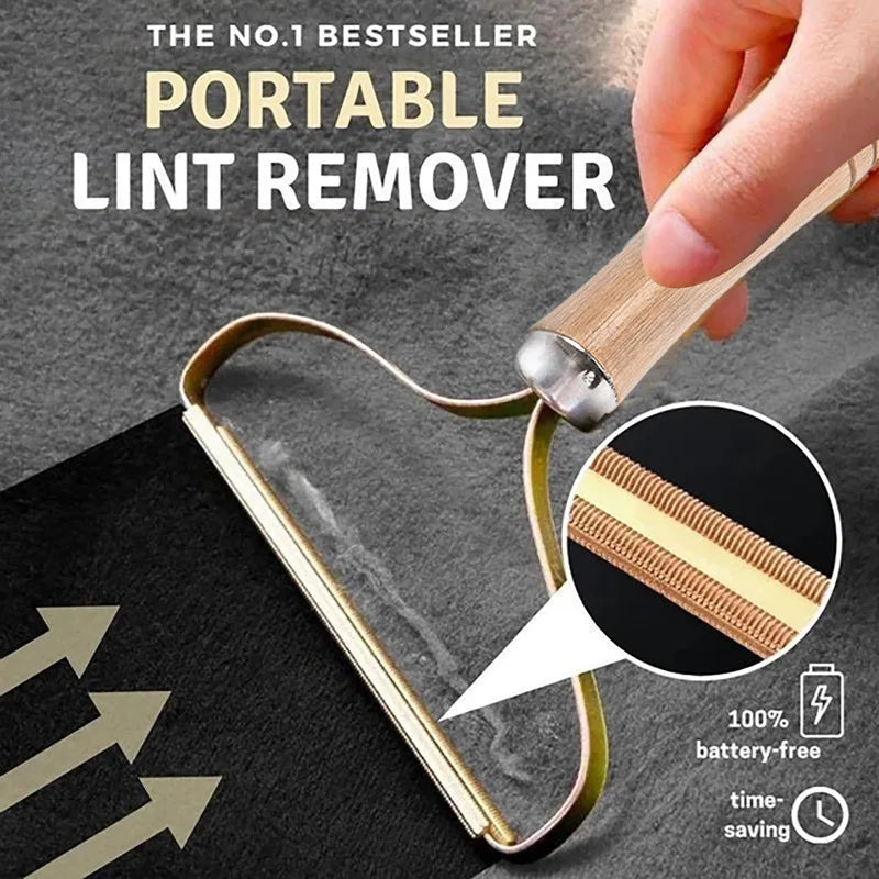 NestNudge Pet Hair Scraper — Wooden-Handle Hair Remover for Couch, Carpet & Car