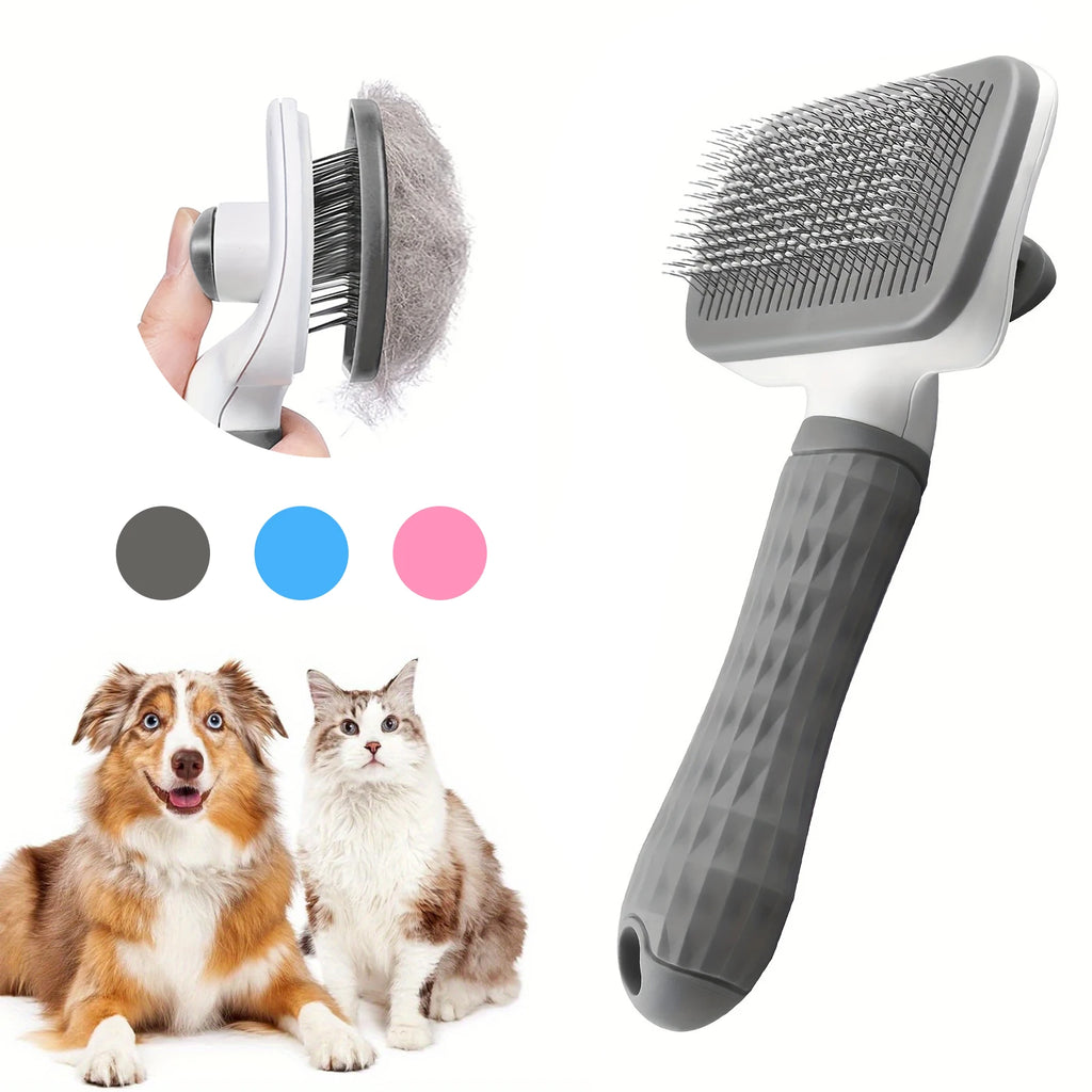 NestNudge Self-Cleaning Slicker Brush — One-Click Grooming Brush for Cats & Small-to-Medium Dogs